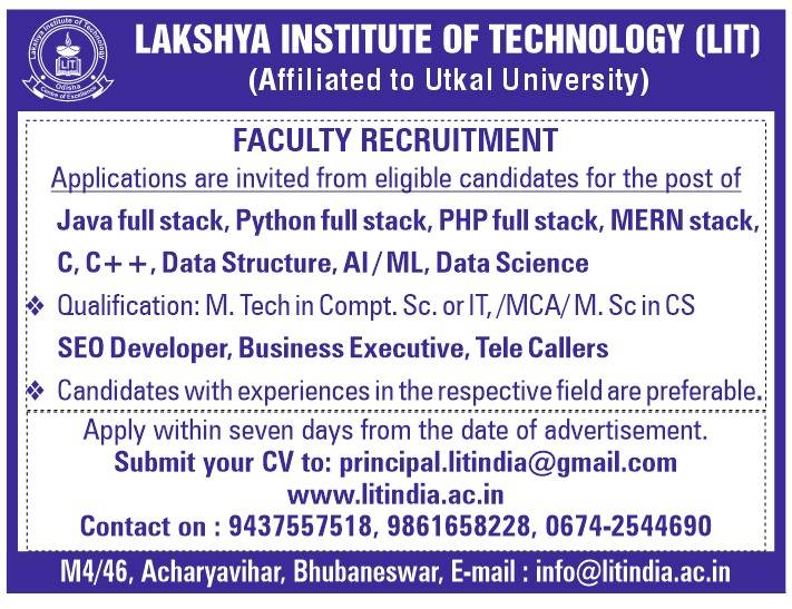 Faculty Recruitment @ LIT